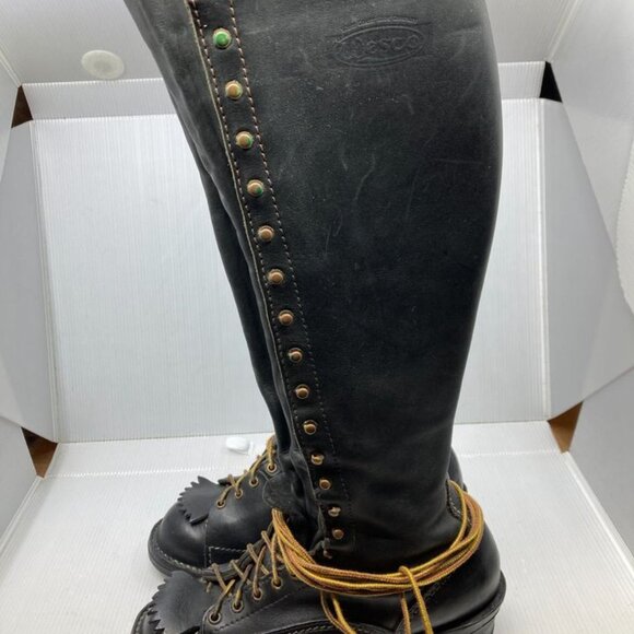 WESCO lineman black motorcycle 20" mens boots - Picture 3 of 7